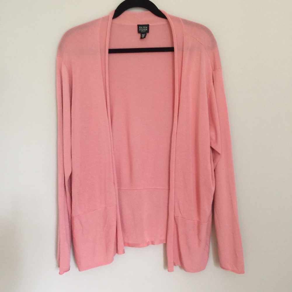 Eileen Fisher Swing Front Cardigan in Light Pink